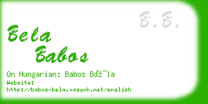 bela babos business card